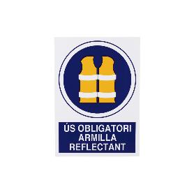 SEÑAL POLIESTIRENO 297X210 MM OBLIGATORI ARMILLA REFLECTANT