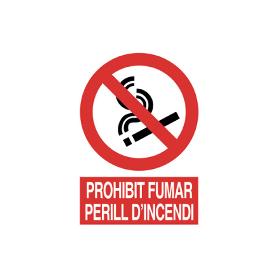 SEÑAL POLIESTIRENO 297X210 MM PROHIBIT FUMAR PERILL