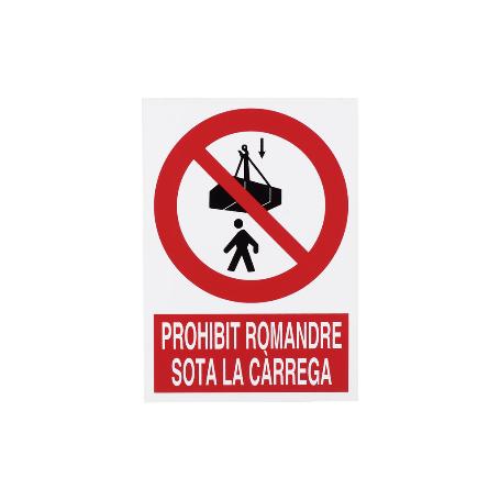 SEÑAL POLIESTIRENO 297X210 MM PROHIBIT ROMANDRE SOTA LA CARREGA