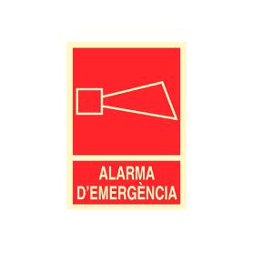 SEÑAL LUMINISCENTE 297X210MM. ALARMA DEMERGENCIA