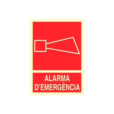 SEÑAL LUMINISCENTE 297X210MM. ALARMA DEMERGENCIA