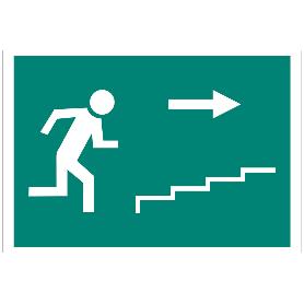 SEÑAL LUMINISCENTE 210X148MM. SALIDA ESCALERA DERECHA SUBIDA
