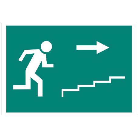 SEÑAL LUMINISCENTE 297X210MM. SALIDA ESCALERA DERECHA SUBIDA