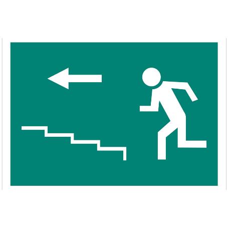 SEÑAL LUMINISCENTE 297X210MM. SALIDA ESCALERA IZQUIERDA SUBIDA