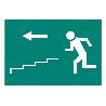 SEÑAL LUMINISCENTE 210X148MM. SALIDA ESCALERA IZQUIERDA BAJADA.