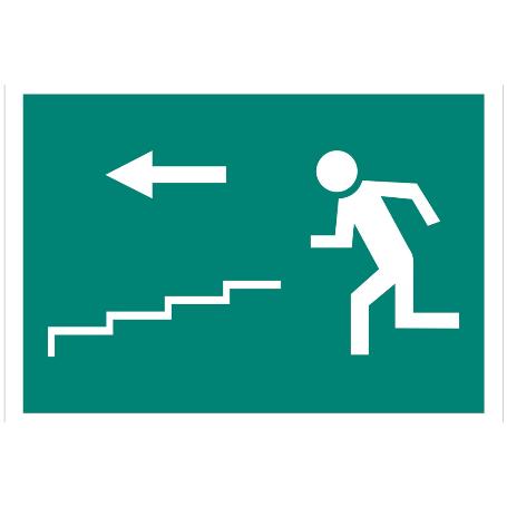 SEÑAL LUMINISCENTE 297X210MM. SALIDA ESCALERA IZQUIERDA BAJADA.