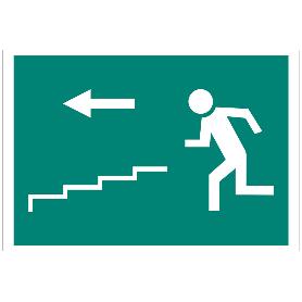 SEÑAL LUMINISCENTE 420X297MM. SALIDA ESCALERA IZQUIERDA BAJADA.