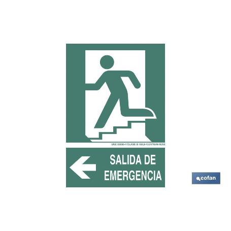 SEÑAL LUMINISCENTE 210X148MM. SALIDA DE EMERGENCIA TEXTO
