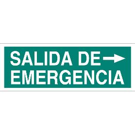 SEÑAL LUMINISCENTE 400X100MM. SALIDA DE EMERGENCIA TEXTO