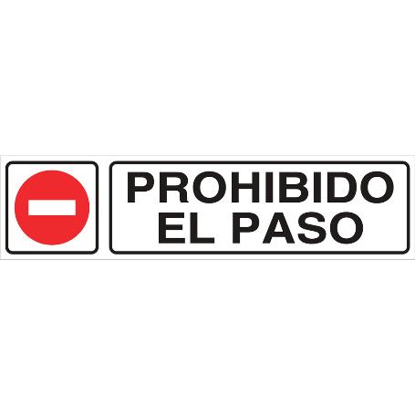 SEÑAL GLASSPACK ADHESIVA 175X45MM. PROHIBIDO EL PASO