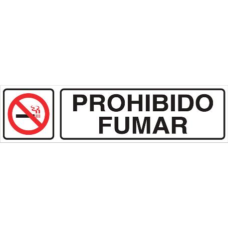 SEÑAL GLASSPACK ADHESIVA 250X62MM. PROHIBIDO FUMAR