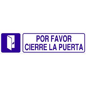 SEÑAL GLASSPACK ADHESIVA 175X45MM. POR FAVOR, CIERRE LA PUERTA