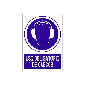 SEÑAL POLIESTIRENO  210X148MM. USO OBLIGATORIO DE CASCOS