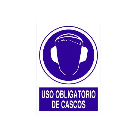 SEÑAL POLIESTIRENO  210X148MM. USO OBLIGATORIO DE CASCOS