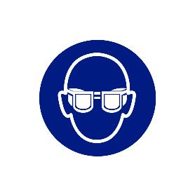 SEÑAL ADHESIVA 105X105MM. OBLIGATORIO USO DE GAFAS