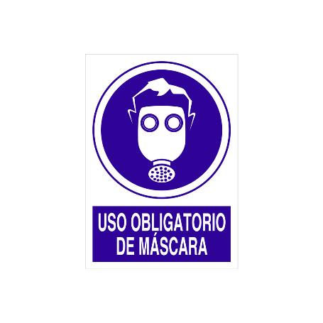 SEÑAL POLIESTIRENO 210X148MM. USO OBLIGATORIO DE MÁSCARA
