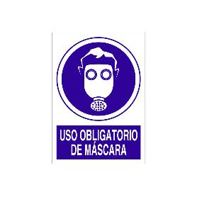 SEÑAL POLIESTIRENO  297X210MM. USO OBLIGATORIO DE MÁSCARA