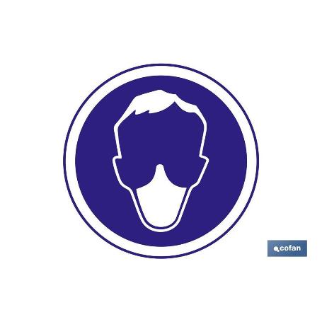 SEÑAL ADHESIVA 105X105MM. OBLIGATORIO USO MASCARILLA