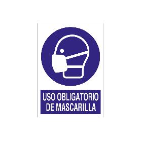 SEÑAL POLIESTIRENO  210X148MM. USO OBLIGATORIO DE MASCARILLA
