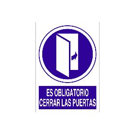 SEÑAL POLIESTIRENO 420X297MM. ES OBLIGATORIO CERRAR LAS PUERTAS