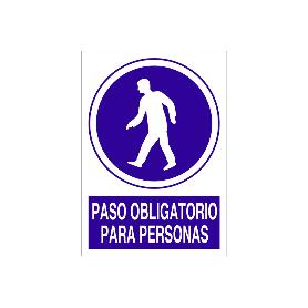 SEÑAL POLIESTIRENO  420X297MM. PASO OBLIGATORIO PARA PERSONAS