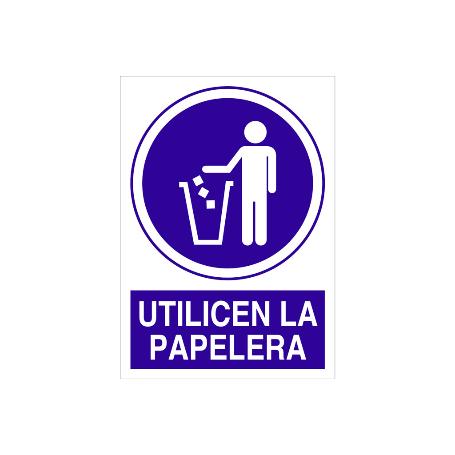 SEÑAL POLIESTIRENO 210X148MM. UTILICEN LA PAPELERA