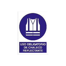 SEÑAL POLIESTIRENO 420X297MM USO OBLIGATORIO DE CHALECO REFLECTANTE