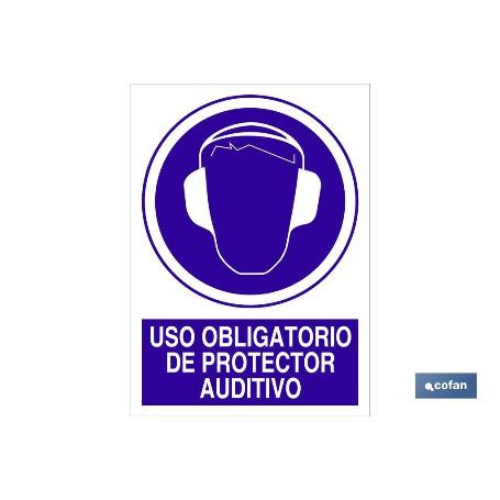 SEÑAL POLIESTIRENO 420X297MM USO OBLIGATORIO DE PROTECTOR AUDITIVO