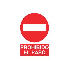 SEÑAL ADHESIVA 297X210MM. PROHIBIDO EL PASO