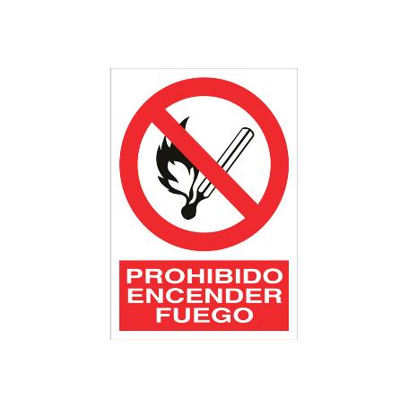 SEÑAL POLIESTIRENO 420X297MM. PROHIBIDO ENCENDER FUEGO