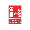 SEÑAL LUMINISCENTE 210X148MM. EXTINTOR DE INCENDIOS PICTOGRAMA + TEXTO