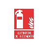 SEÑAL LUMINISCENTE 148X105MM. EXTINTOR DE INCENDIOS PICTOGRAMA + TEXTO