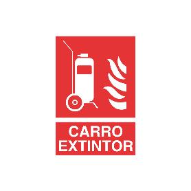 SEÑAL LUMINISCENTE 297X210MM. CARRO EXTINTOR PICTOGRAMA + TEXTO