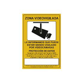 SEÑAL ADHESIVA 297X210MM SEÑAL DE VIDEOVIGILANCIA. EL DISEÑO DE LA SEÑAL PUEDE VARIAR, PERO EN NINGÚN CASO SE VARIA