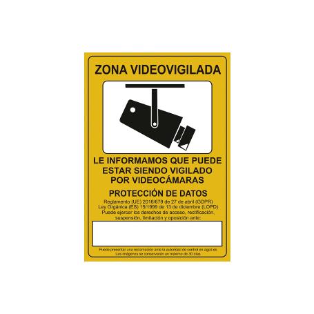 SEÑAL ADHESIVA 297X210MM SEÑAL DE VIDEOVIGILANCIA. EL DISEÑO DE LA SEÑAL PUEDE VARIAR, PERO EN NINGÚN CASO SE VARIA