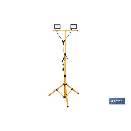 TRÍPODE TELESCÓPICO CON 2 PROYECTORES LED 2 X 20 W 6500 K 1,4 M