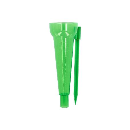 PLUVIOMETRO PLASTICO VERDE 350 ML. CON PIQUETA. MEDIDOR LLUVIA, MONITORIZAR LAS PRECIPITACIONES JARDÍN EXTERIORES