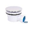 VÁLVULA SIFÓNICA PARA PLATO DE DUCHA Ø90 MM CON SALIDA Ø32-40 MM Y EMBELLECEDOR CROMADO