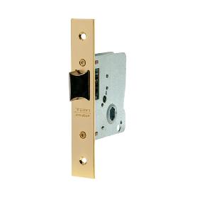 CERRADURA GAMA OBRA 2015 DE PASO PARA PUERTAS DE MADERA, ENTRADA DE 40MM, ACABADO HIERRO LATONADO