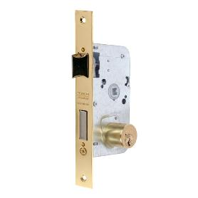CERRADURA PARA PUERTAS DE MADERA 2010, CILINDRO TE5 REDONDO, ENTRADA DE 50MM, ACABADO HIERRO LATONADO