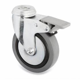 RUEDA GOMA CON AGUJERO 80 MM. CON FRENO 75267