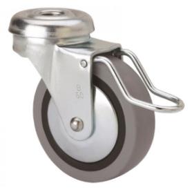 RUEDA GOMA CON AGUJERO 40 MM. CON FRENO 17282