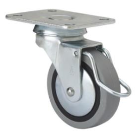 RUEDA GOMA CON PLACA 30 MM. CON FRENO 17283