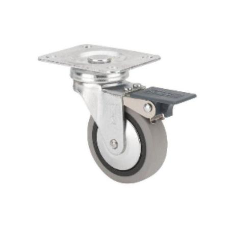 RUEDA GOMA CON PLACA 40 MM. CON FRENO 17129