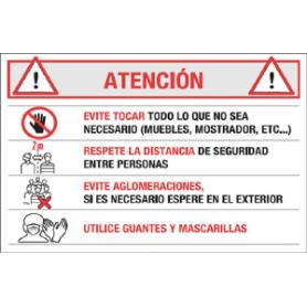 Cartel pvc atencion prevencion 70x50