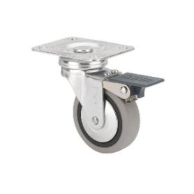 RUEDA GOMA CON PLACA 50 MM. CON FRENO 79326