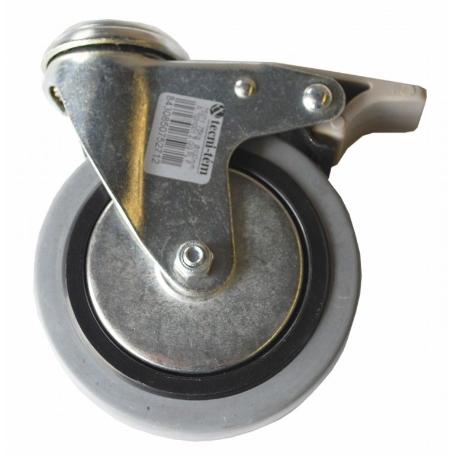 RUEDA GOMA CON AGUJERO 100 MM. CON FRENO 75271