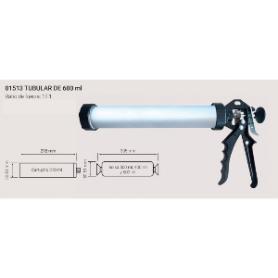 PISTOLA SILICONA-MASILLA TUB.600 ML