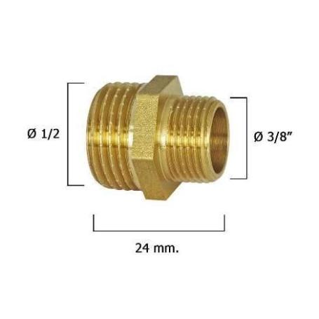 Machon m-m contra rosca3/8 1/2 eco