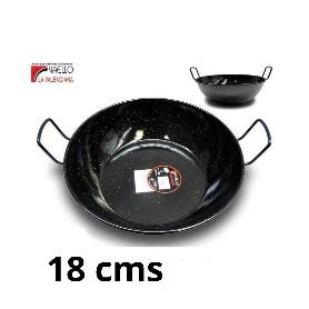 18 CMS SARTEN HONDA ESMALTADA NEGRA CON 2 ASAS,PEROL PARA MIGAS